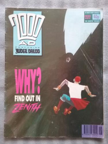 `2000 A.D. Featuring Judge Dredd` - 18th November 1989 - Prog No.653 - `WHY? Find Out In Zenith`.